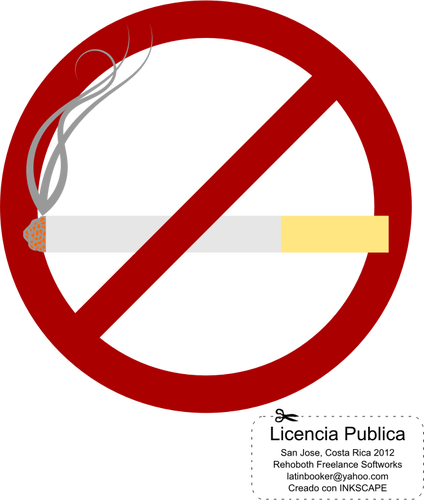 Nenhum sinal de fumar Vector Clipart de fumaÃ§a ondulada