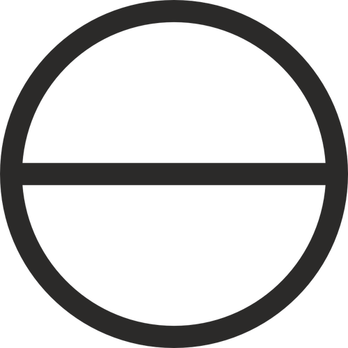 Cirkel med horisontella diameter tecknet vektorbild