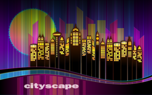 Vektorgrafikk utklipp av bybildet skyline