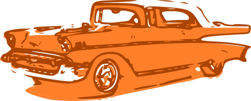 Oransje klassiske bilen vektorgrafikk utklipp