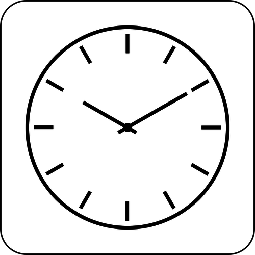 Gambar vektor ikon jam manual hitam dan putih
