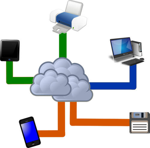 Cloud computing illustration vectorielle de diagramme