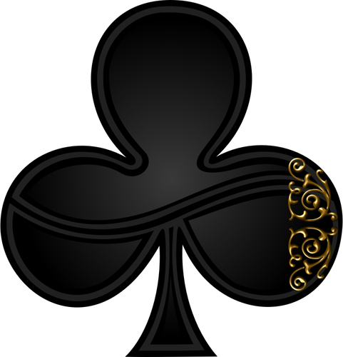 Image vectorielle de signe de trÃ¨fle pour carte de jeu arrondi dÃ©coration en spirale