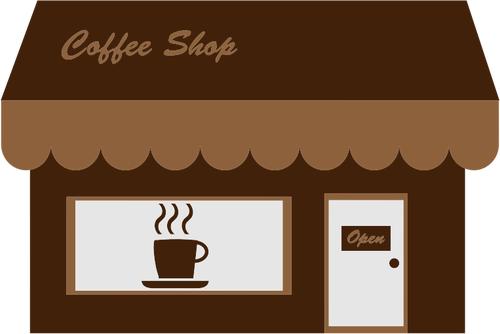 Imagem de vetor da montra de loja de cafÃ©