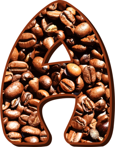 Grains de cafÃ© dans la lettre A