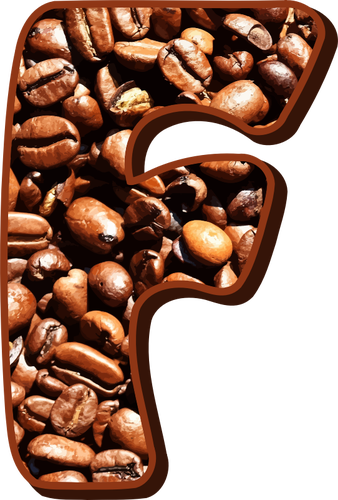 Granos de cafÃ© tipografÃ­a F