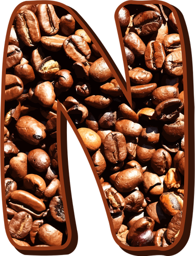 Tipografia de grÃ£os de cafÃ© N