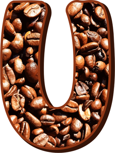 Coffee beans typography U