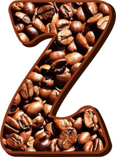 Letter Z met koffiebonen