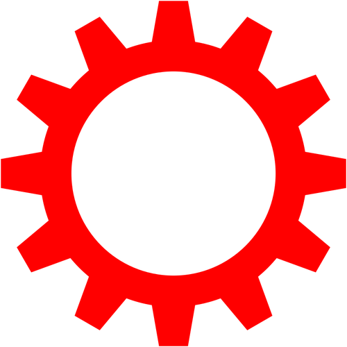 RÃ¸d cogwheel symbol