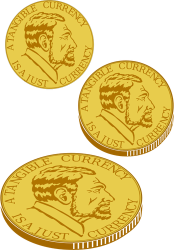 Clip-art vector de moeda de moeda de ouro