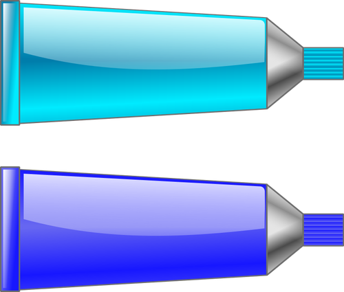 Image vectorielle des tubes de couleur bleue et cyan