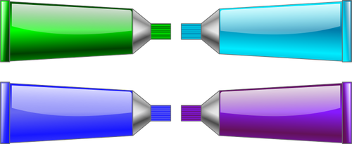 Imagen de tubos de color verde, azul, pÃºrpura y cian