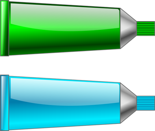 Vector afbeelding van groene en cyaan kleur buizen