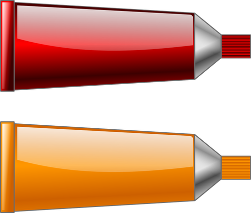 Vector drawing of red and orange colour tubes