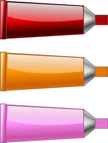 Tubos de tinta a Ã³leo em cores diferentes