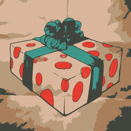 Noel hediyesi kutu yeÅŸil ÅŸerit vektÃ¶r gÃ¶rÃ¼ntÃ¼