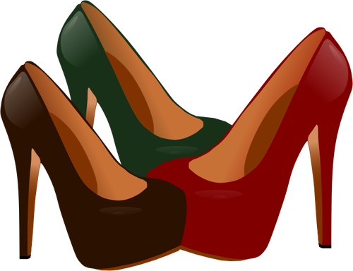 Kvinnelige hÃ¸y hÃ¦l sko vektortegning