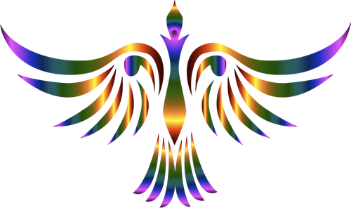 Kleurrijke abstracte tribal vogel illustratie
