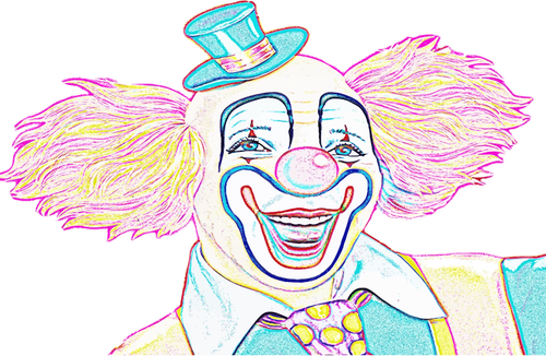 FÃ¤rgglada clownen skiss