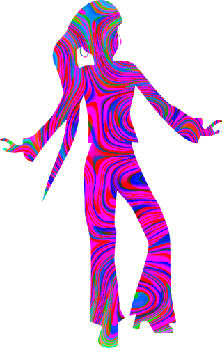 Bailarina discoteca colorida