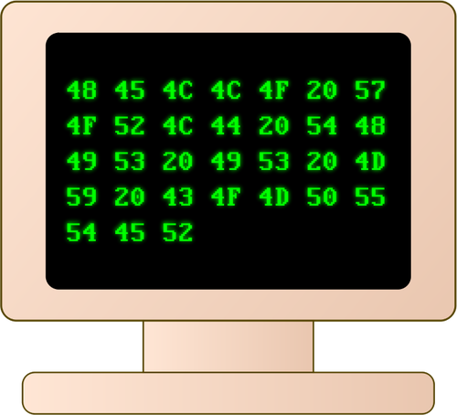 Illustrazione vettoriale di schermo di computer vecchio stile