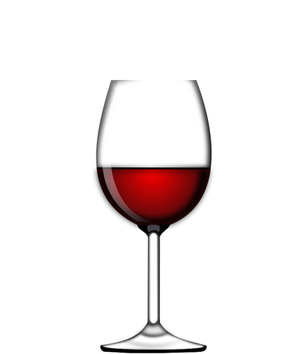 Halvt glass rÃ¸d vin vektor image