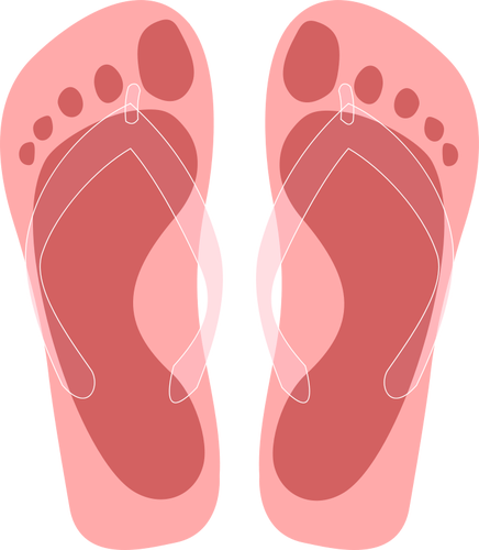 Infradito con piedi impronta illustrazione vettoriale