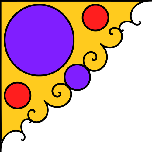Ilustrare vectorial de colÅ£ decor Ã®n galben, violet si rosu