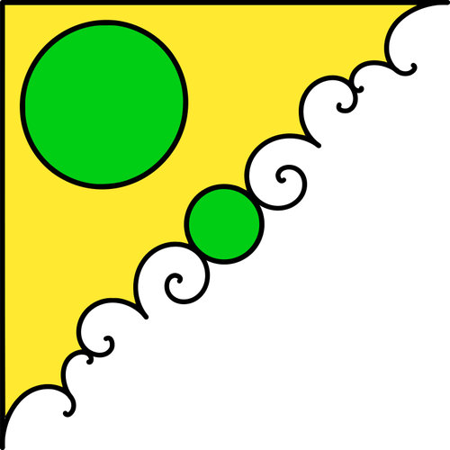 Imagine vectorialÄƒ de colt verde ÅŸi galben de decorare