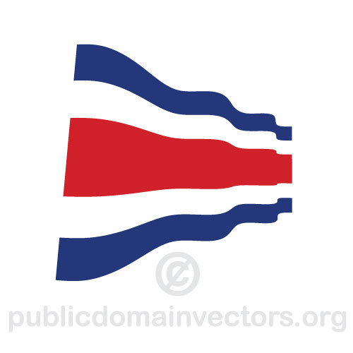 KostarickÃ¡ vlajka vlnitÃ© vektor