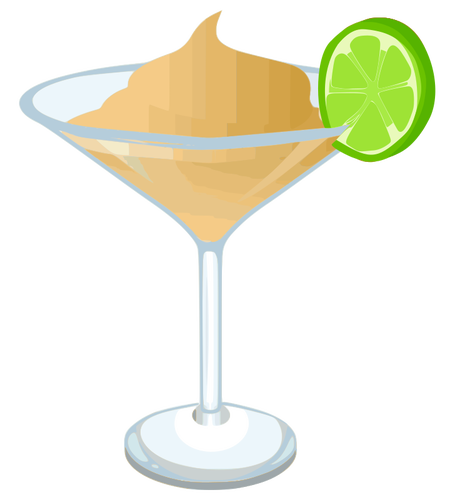 Martini med lime skiva vektorgrafik