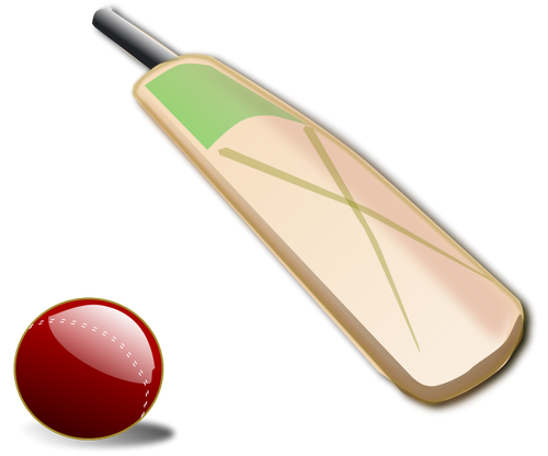 Cricket-SchlÃ¤ger und Ball-Vektor-Illustrationen