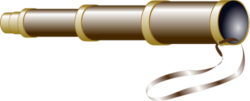Vektorbild av brun spyglass med mÃ¤ssing ringar
