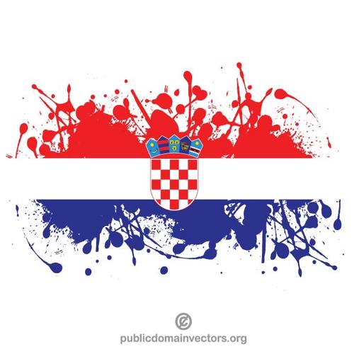 Vlag van KroatiÃ« in inkt spetter