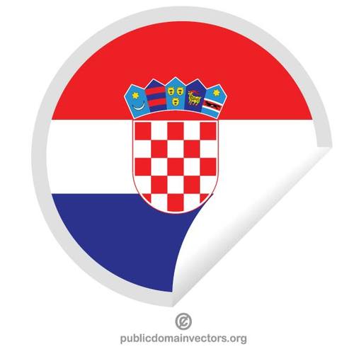 Kroatiens flagga rund klistermÃ¤rke
