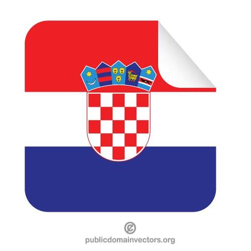 Fyrkantiga klistermÃ¤rke med flagga Kroatien