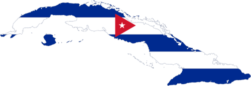 Drapelul Cubei si harta