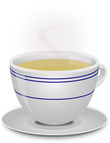 Imagine vectorialÄƒ de un simplu abur ceaÅŸcÄƒ de ceai cu o farfurie