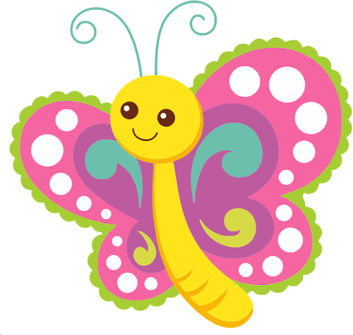 Mariposa colorida de dibujos animados