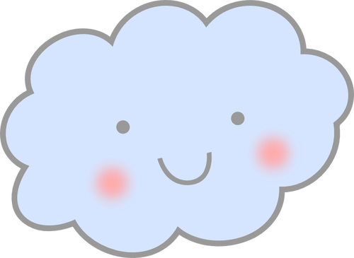 Bonitinho sorrindo nuvem desenho vetorial