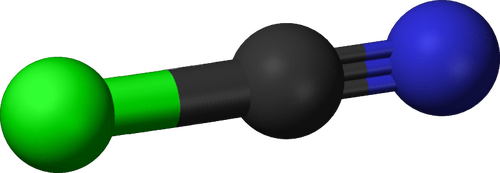 3D beeld van oxalonitril chloride