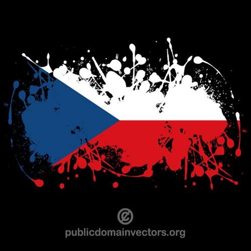 Tjeckiska flaggan i blÃ¤ck sprut