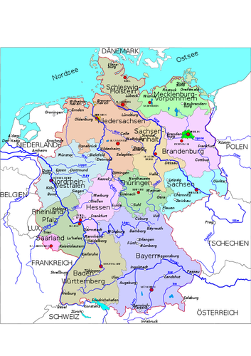 Politische Karte von Deutschland-Vektorgrafik
