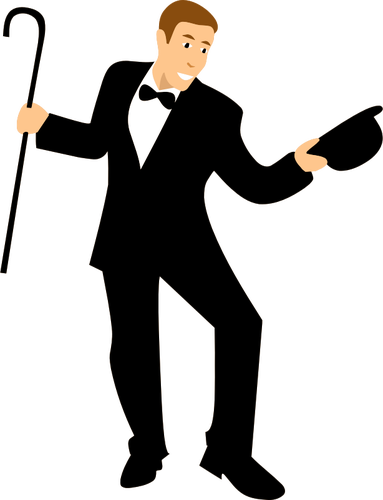 Dancer with cane vector image