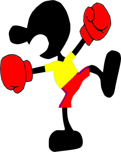 Illustration vectorielle de mec avec des gants de boxe