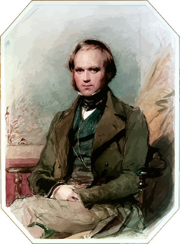 Charles Darwin vektorovÃ½ portrÃ©t