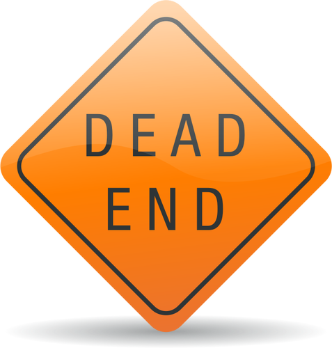 Vector illustraties van doodlopende weg waarschuwing verkeersbord