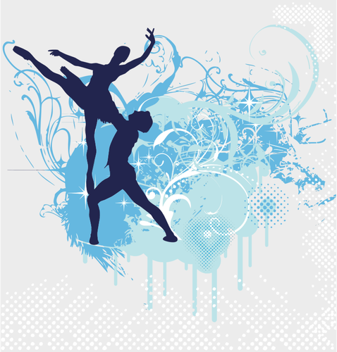 IlustraciÃ³n de cartel con bailarines de ballet