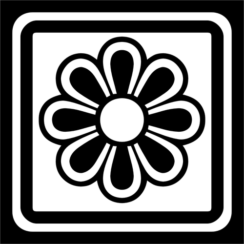 Decorative square with flower